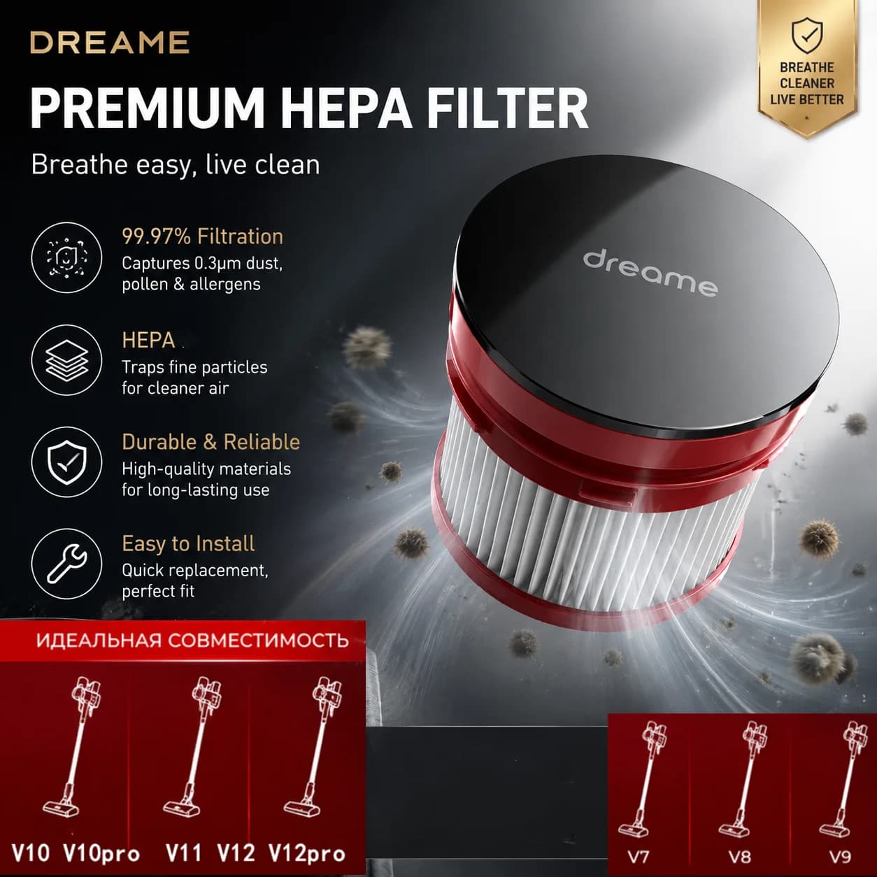 Original Dream HEPA Filter Replacement Part for V11 SE V12 V12pro Handheld Vacuum Cleaner Element Access Optional