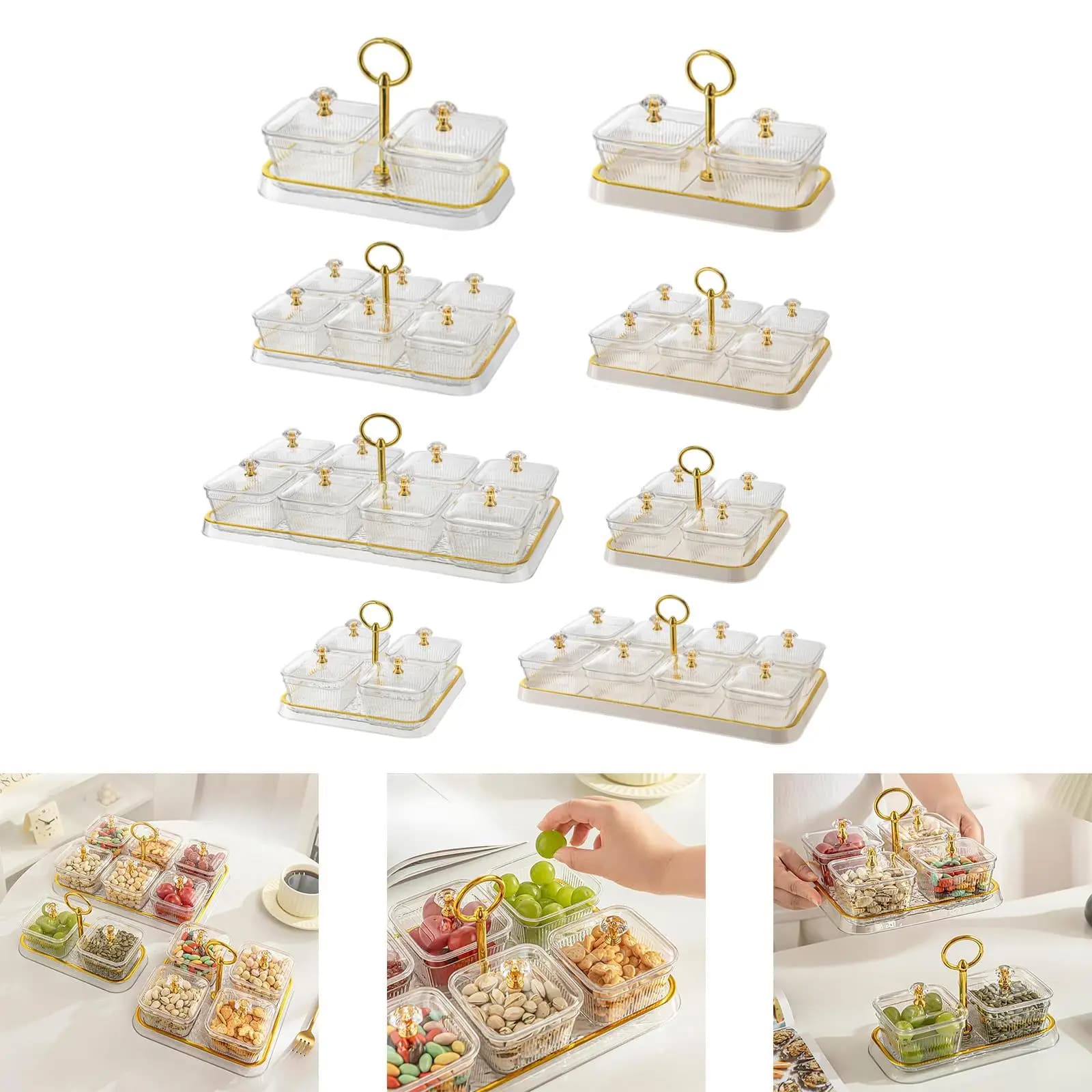 Vassoio Diviso per Servire, Piatto per Frutta Secca, Contenitore per Snack e Frutta, Ideale per Matrimoni e Feste