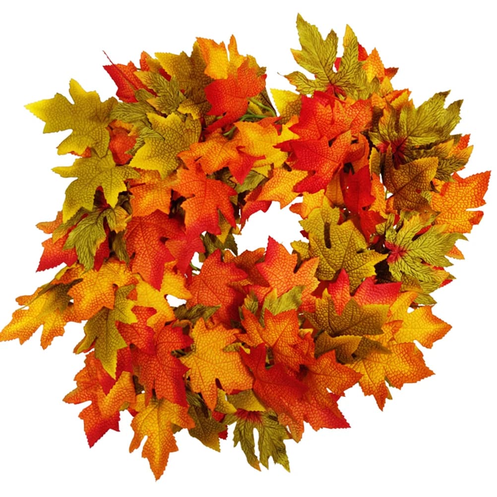 200CM Autumn Artificial maple leaves House decoration Garland Fake leaf Plant Vineyard Garden Halloween Walls Outdoor doors Window decoration
