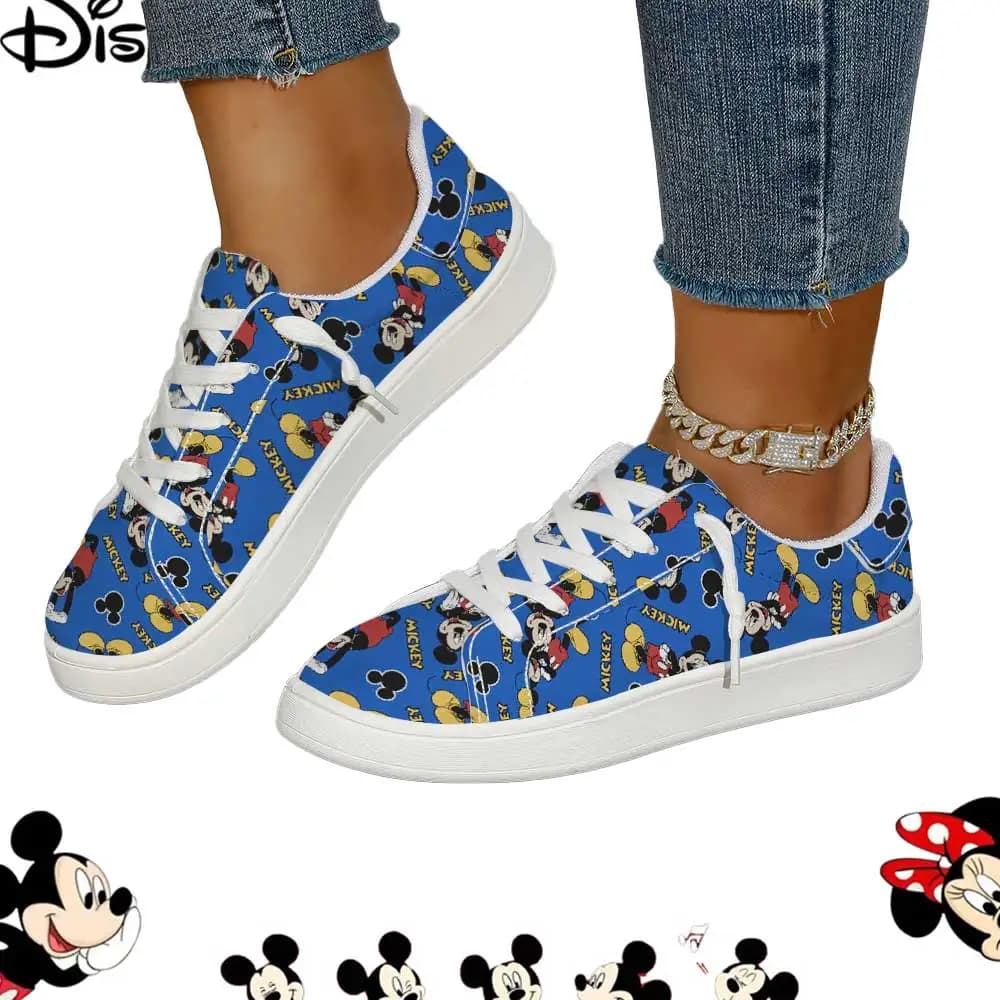 Disney Mickey Mouse sneakers with blue all-over print – Comfortable and easy to wear canvas shoes for casual outfits