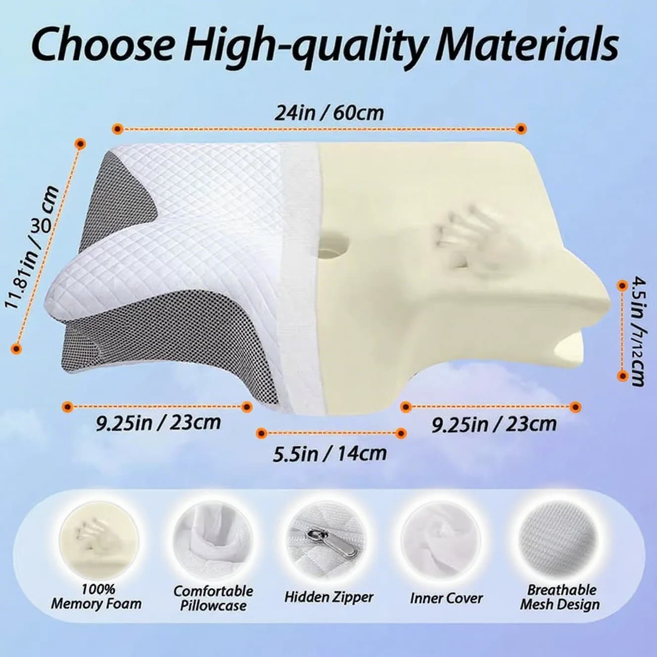 2026 Cuscino in memory foam per supporto per il sonno del collo Sollievo dal dolore alla colonna vertebrale cervicale Riduzione del russamento Comodo cuscino anti russare per il sonno