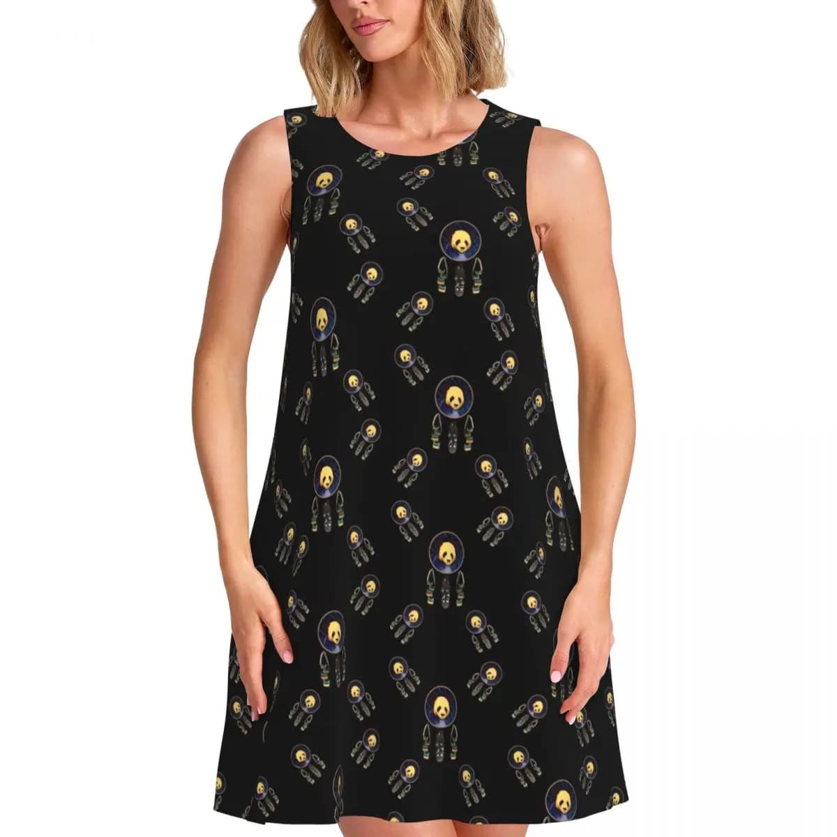 Dream Catcher Tank Dress Night Stars Print Sexy Dresses Women Summer Basic Graphic Oversize Casual Dress