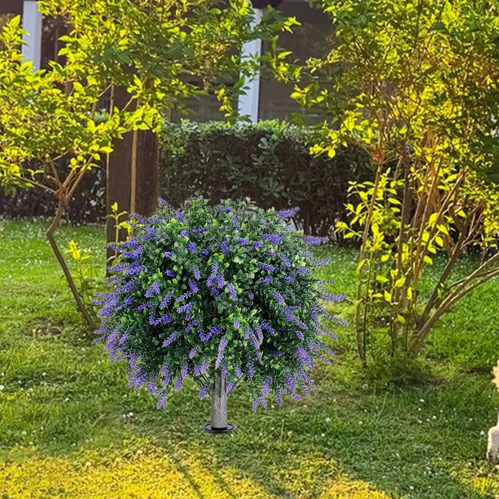 Pianta Artificiale di Lavanda Realistica con Picchetto per Giardino, Finta Pianta per Interni, Casa e Giardino