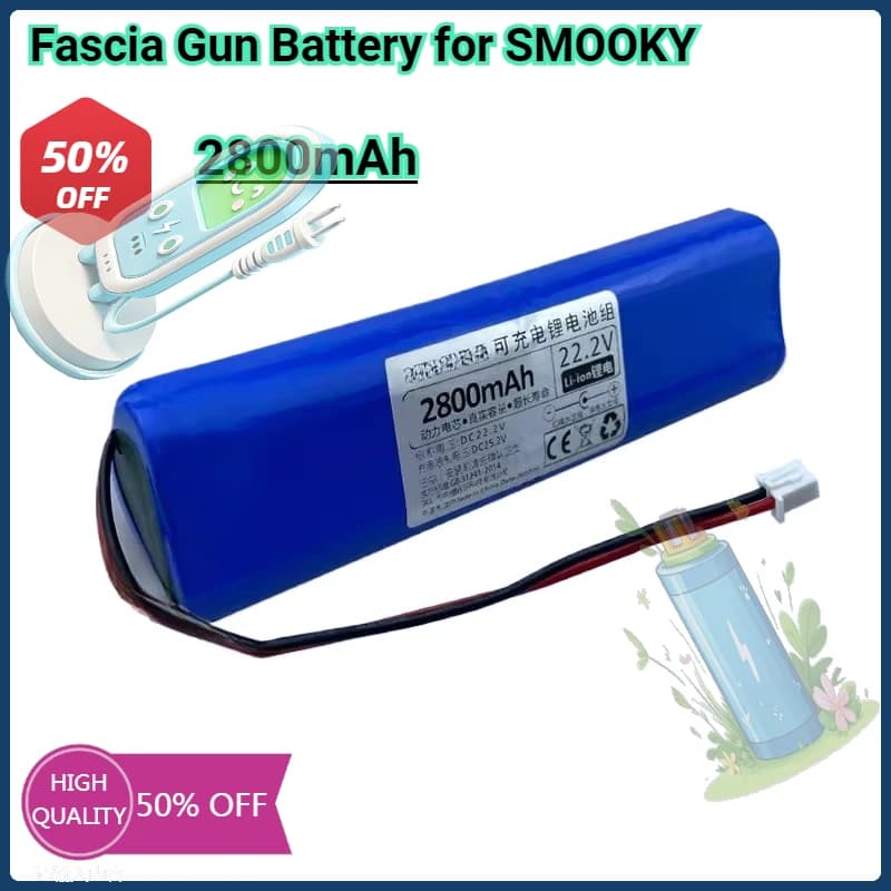 2800mAh Battery for SMOOKY Massage Gun, 21.6V Universal, 25.2V Yunmai, Lithium Ion Battery for Fitness Equipment