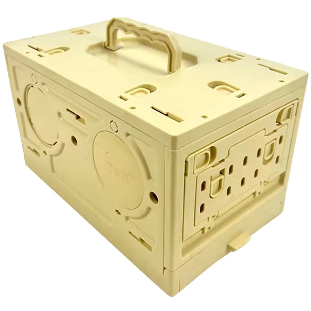 Gabbia da viaggio pieghevole per uccelli da compagnia Gabbia da viaggio pieghevole in plastica Gabbia da trasporto portatile leggera per pappagalli Giallo chiaro