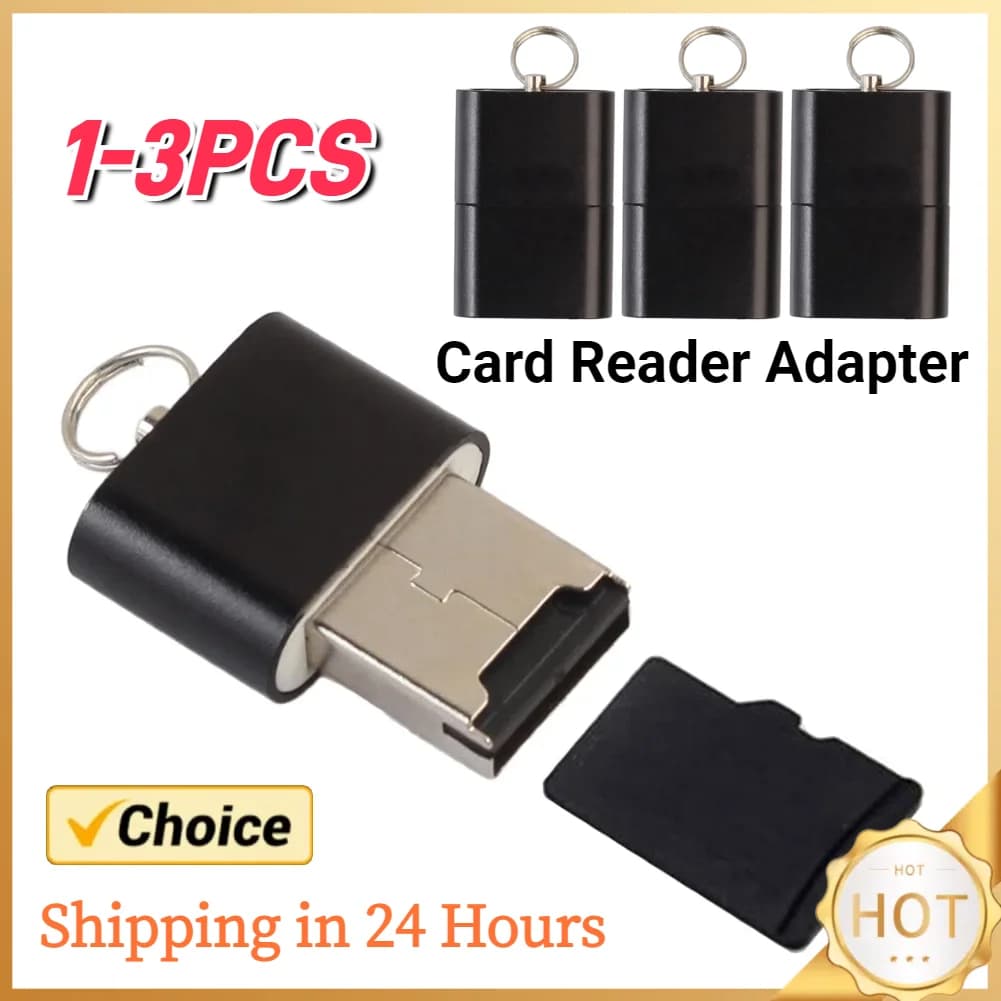 1-3PCS Mini lega di alluminio USB 2.0 T Flash TF Micro SD adattatore per lettore di schede di memoria per PC/ Mac accessori per schede di memoria del Computer