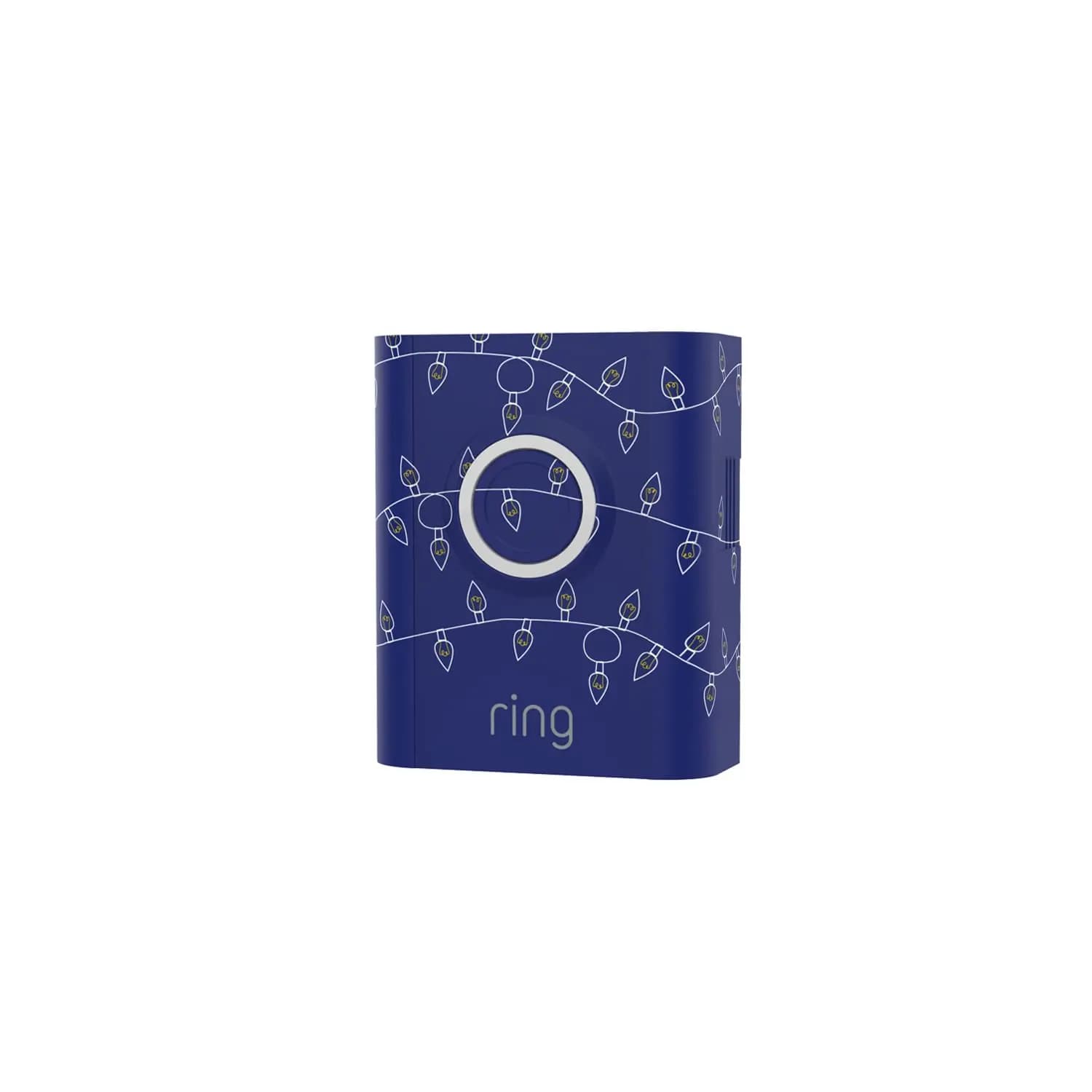 Placca frontale intercambiabile per campanelli video Ring - Design con luci blu natalizie