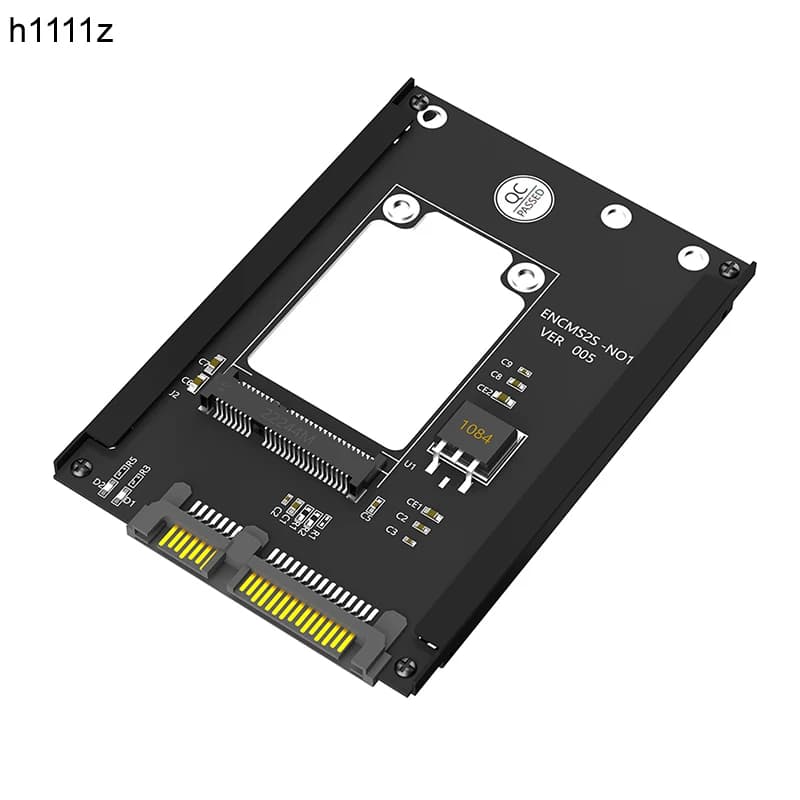 MSATA a SATA 3.0 adattatore Card Riser con custodia in metallo staffa per telaio 3.3V Power LED mSATA a SATA3 6Gb supporto Full Size mSATA SSD