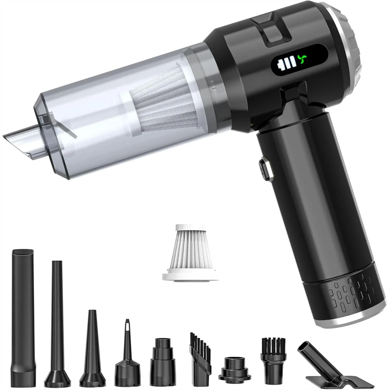 Aspirapolvere portatile per auto con forte aspirazione da 25000PA, mini aspirapolvere portatile senza fili per peli di animali domestici, casa e ufficio
