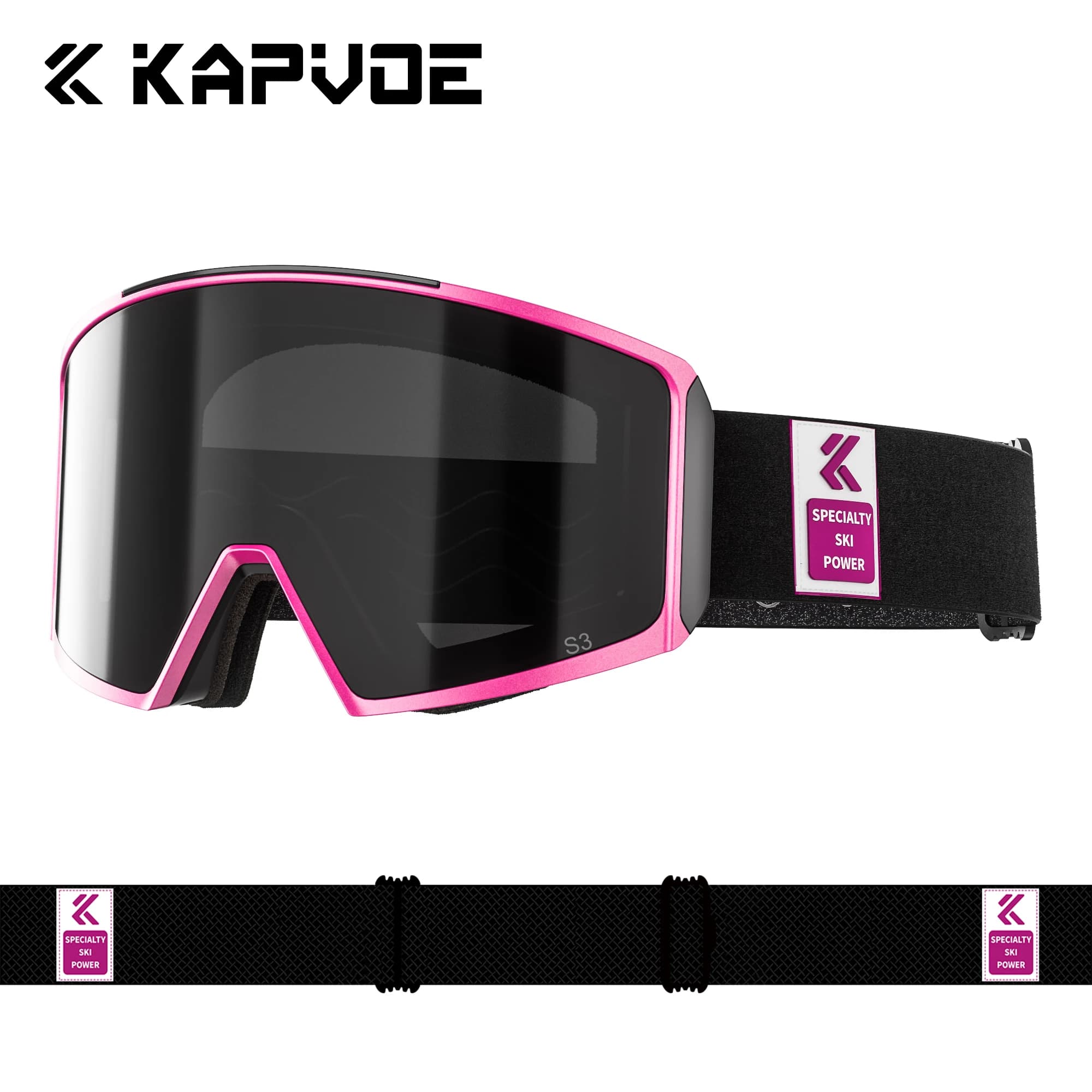 Kapvoe Skiing Eyewear for Men Women Ski Goggles Magnetic Lens Anti-fog Snowboard Double Layer Sponge Goggles OTG Snow Sunglasses