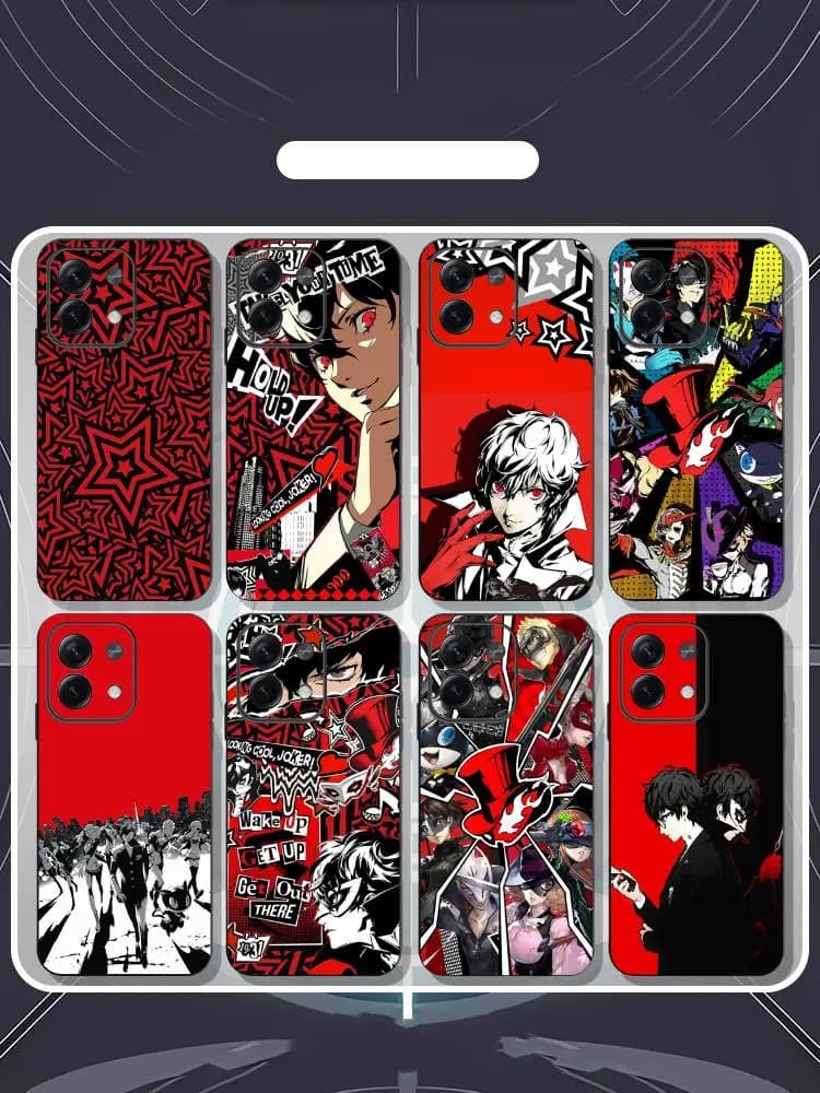 Persona 5 Joker hot game poster Phone Case For Redmi Note 14 13 12 11 Pro Plus S 5G 14C A3 Soft Black Phone Cover