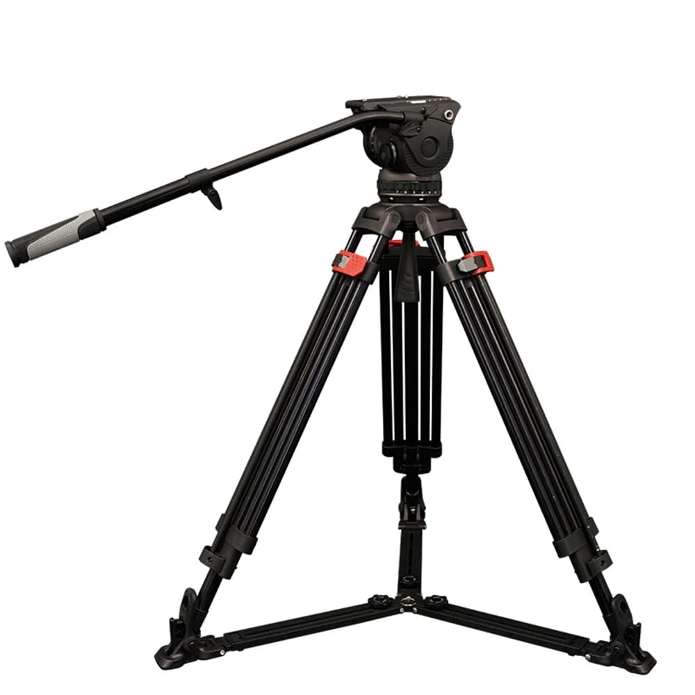 TL Media TP8DL Professional Aluminum Broadcast Tripod Kit With 100mm Bowl Fluid Head 15KG Payload
