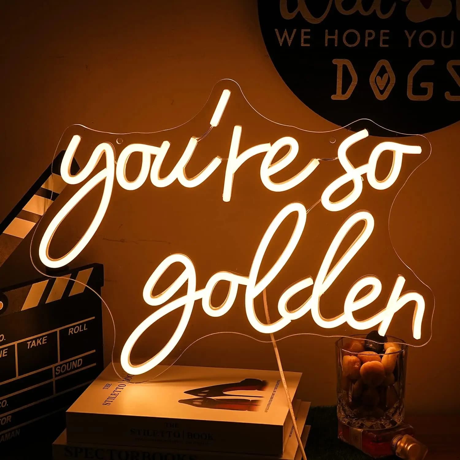 Insegna al Neon 'You're So Golden' per Decorazione Murale, Luce al Neon USB Dimmerabile per Aula, Matrimonio, Camera da Letto, Decorazione per Feste di Compleanno, Luce Notturna