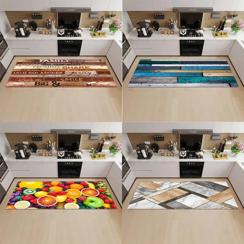 Wood Floor Pattern Home Kitchen Floor Mat Door Front Decoration Floor Mat