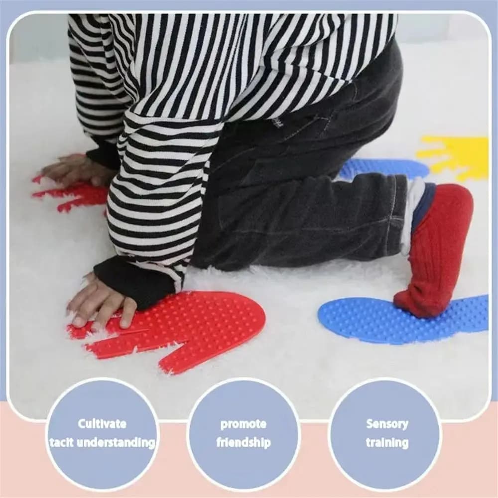 Allenamento sensoriale per bambini Puntelli per giochi da tavolo per piedi e mani Indicatore direzionale per tappeti antiscivolo Attrezzatura per la coordinazione del piede della mano