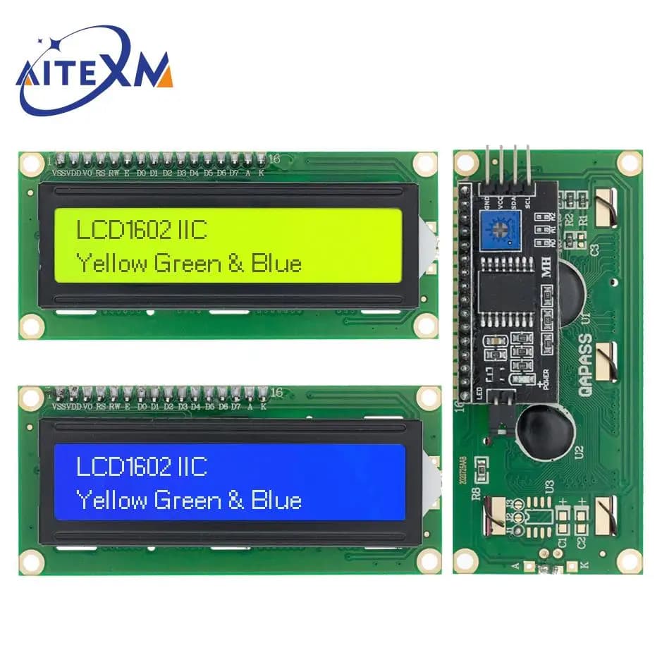 LCD1602 I2C Display Module Green Blue Screen 5V PCF8574 IIC Llate Adapter for Arduino