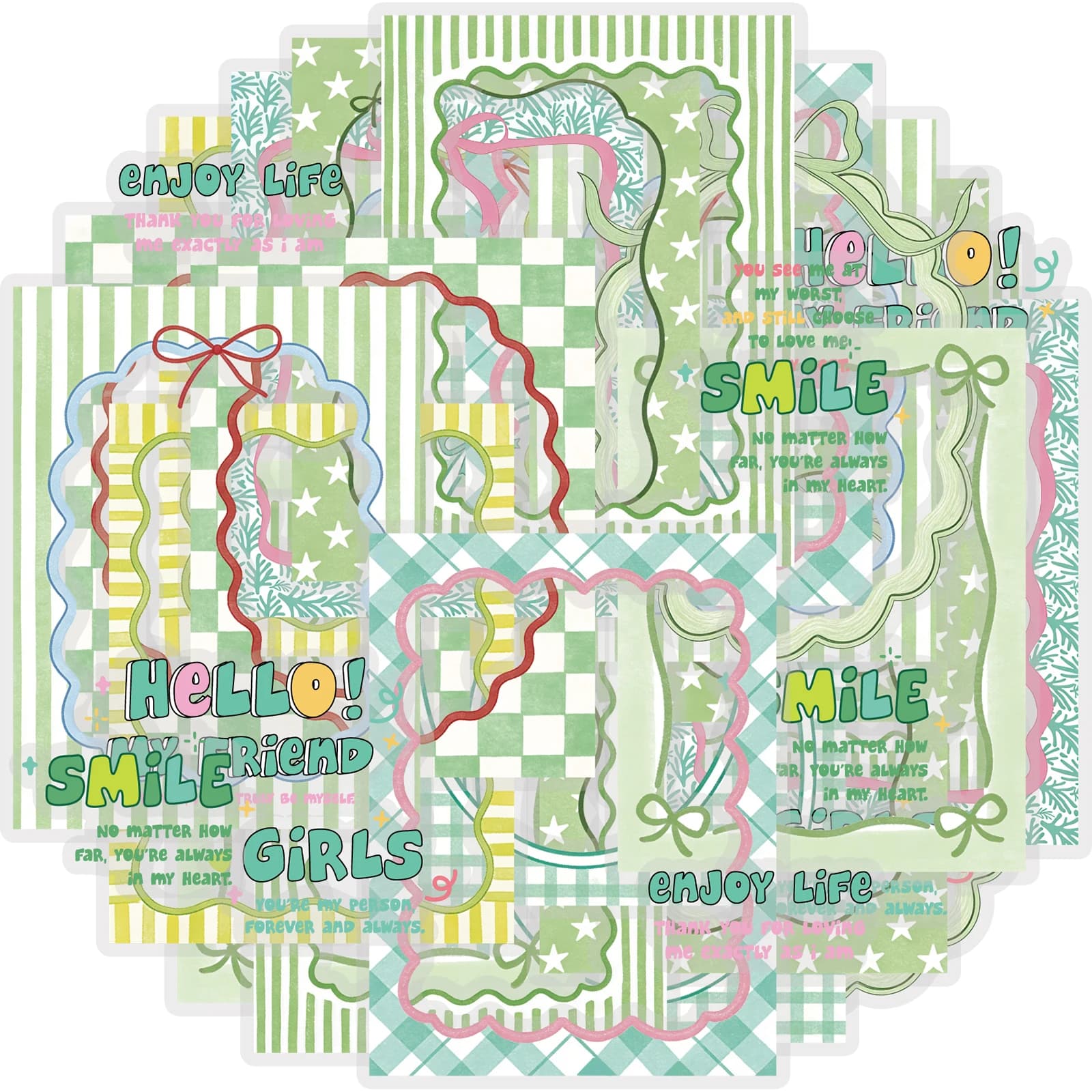 Adesivi decorativi con bordo verde Etori Life, adesivi decorativi in stile foresta, adatti per quaderni, cover per cellulari, borracce, valigie, chitarre, biciclette, diari, forniture per scrapbooking, accessori per decorazioni d'ufficio, lavori fai da te, sacchetti regalo per studenti, confezioni regalo, borse Ita e carte Guka, poster e riviste, sigilli per etichette, adesivi decorativi, forniture scolastiche