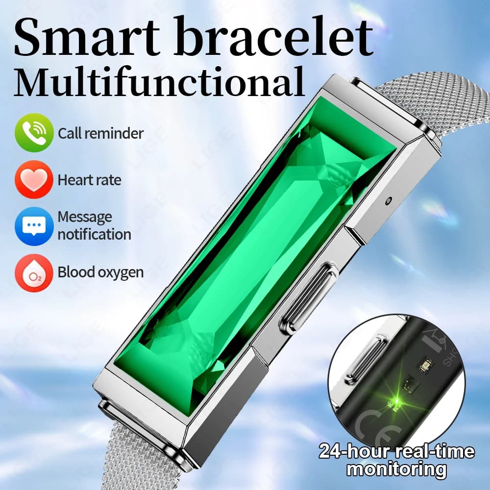 LIGE Luxury Smart Watch Donna 24 ore Cardiofrequenzimetro Salute Bracciale sportivo da donna Promemoria chiamate Smartwatch da donna Regalo