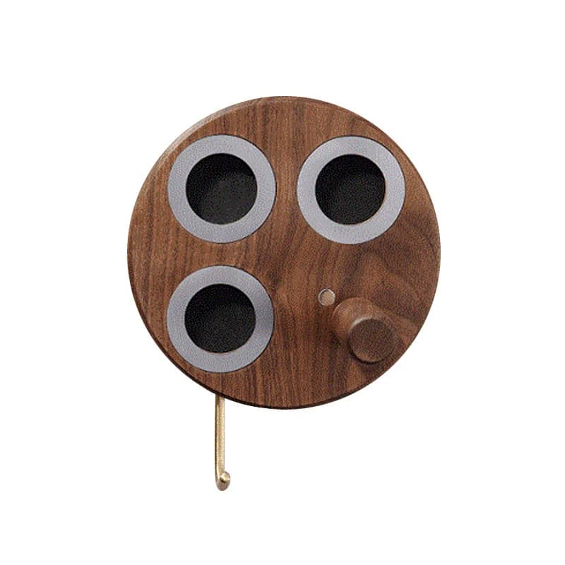 Black North American walnut solid wood holder for hair dryer, hairdryer holder, hair dryer holder without drilling