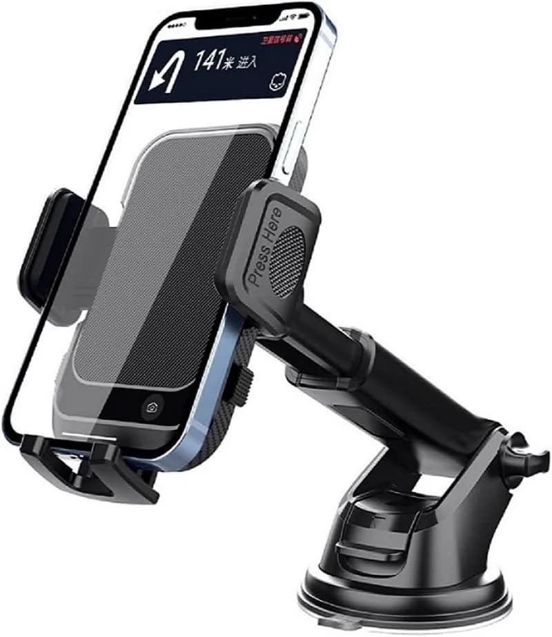 Supporto per cellulare da auto General Motor, antiurto, con ventosa in vetro, telescopico, per cruscotto, per smartphone da 4,7-7 pollici