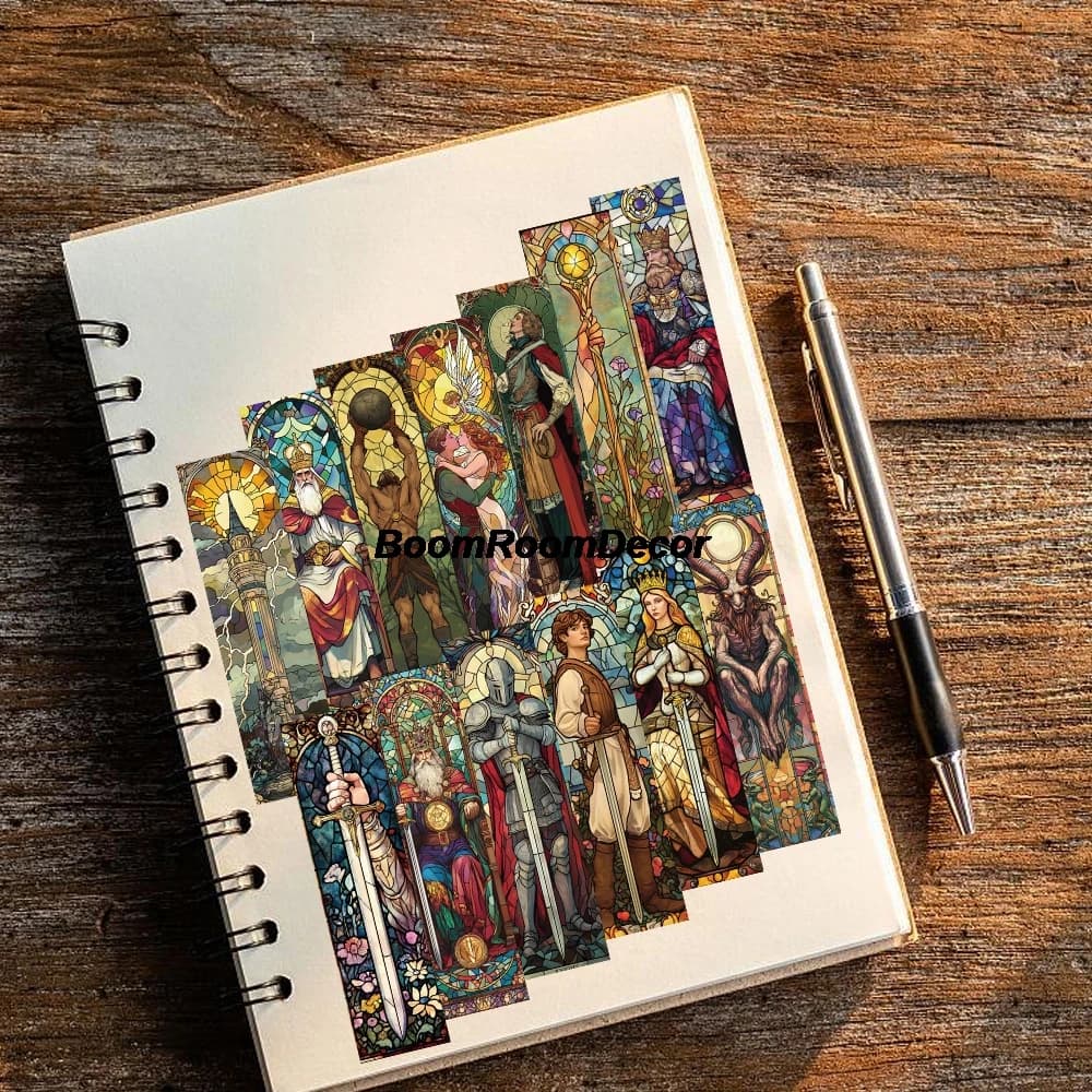 30 Segnalibri in Vetro Dipinto a Tema Tarocchi, Decorazione per la Casa in Stile Harajuku, Accessori per Laptop, Segnalibri Classici per Lettura