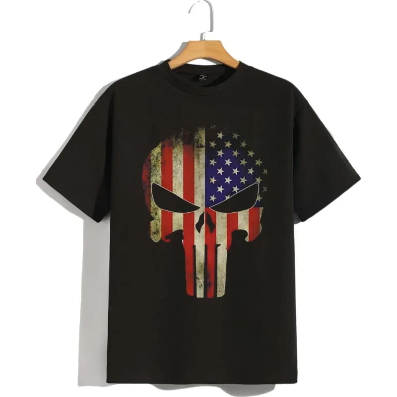 T-shirt Punisher da uomo | T-shirt Marvel spessa traspirante a 24 aghi T-shirt da uomo T-shirt da uomo Donna Ragazzi Ragazze Coolt