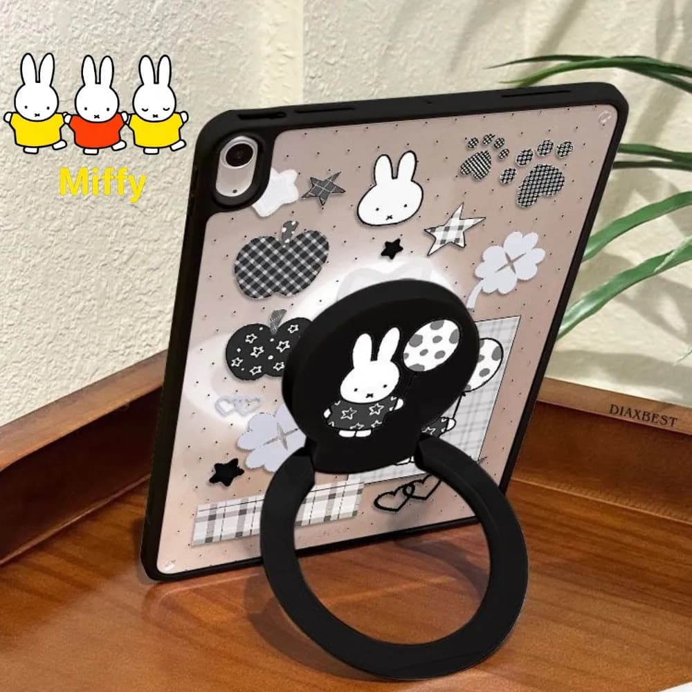 Custodia per Tablet Kawaii Miffy Versione Cartoon Carina 11th Miffy 9/10 con Supporto Girevole Pro 2018 Acrilico Mini 7 Monofacciale Air 5