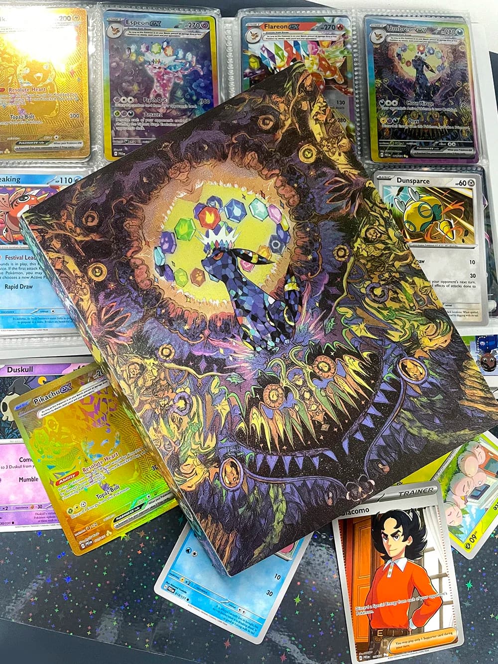 Album per Carte Collezionabili PTCG Prism Evolution, Contiene 240 Carte Collezionabili, 38 Pacchetti/380 Fogli, Set di Carte da Gioco Collezionabili