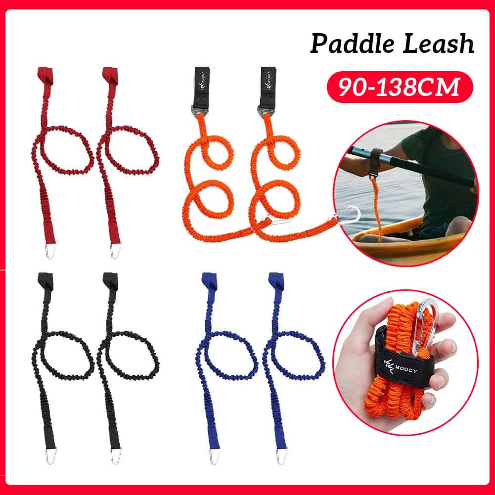 Guinzaglio elastico per pagaia per kayak 1PC regolabile con gancio di sicurezza Canna da pesca Cordino a spirale Corda per legare Accessori per barche a remi
