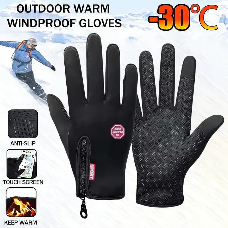 Hot and Non-slip Cycling Gloves Unisex Waterproof Sports Gloves with Touch Screen Wear Resistant Gloves for Hiking and Outdoor Motorcycle