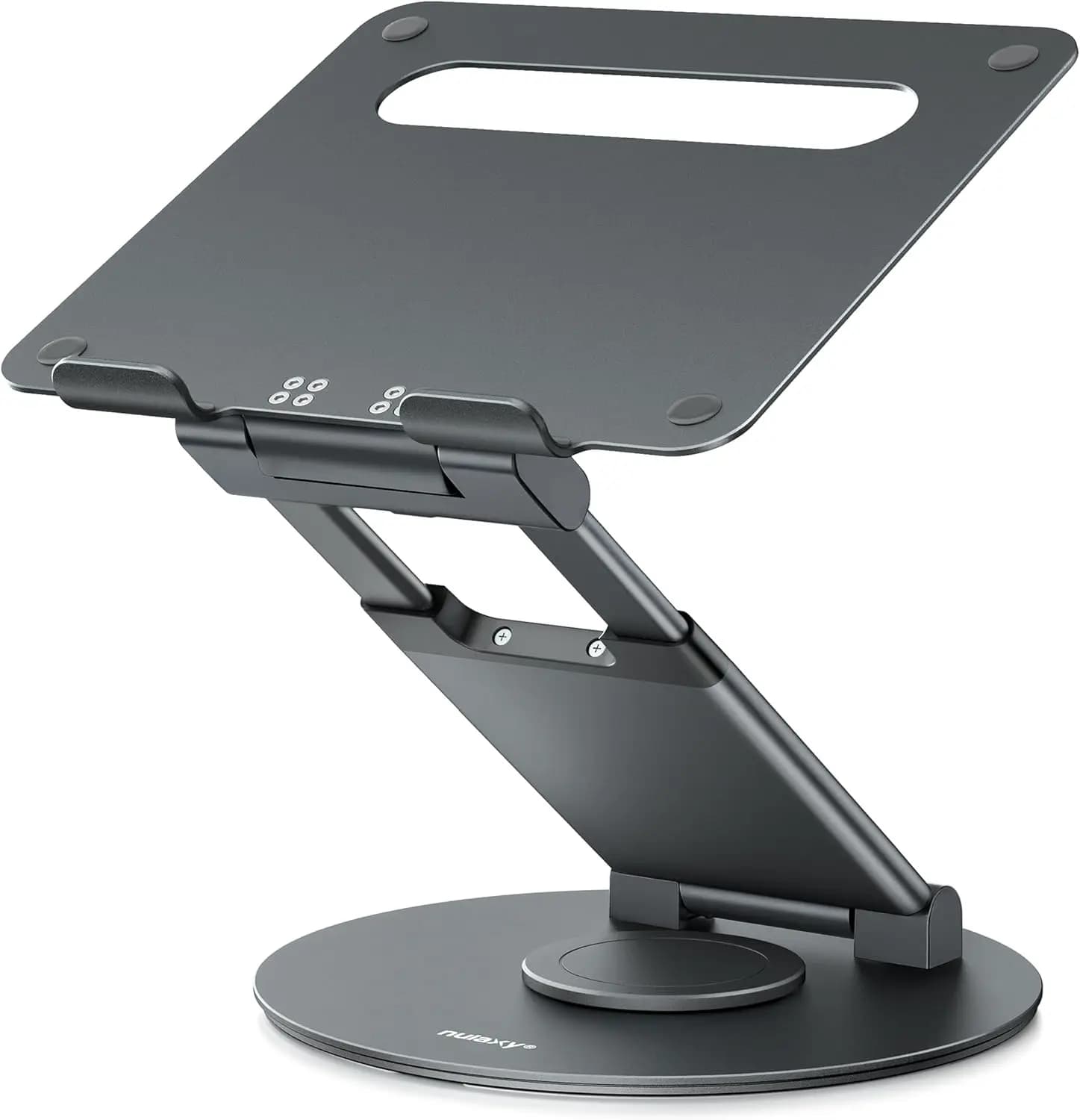 Supporto per Laptop Regolabile in Altezza e Rotazione a 360°, Ergonomico con Design Estraibile Girevole, Adatto per Laptop da 10-17 Pollici