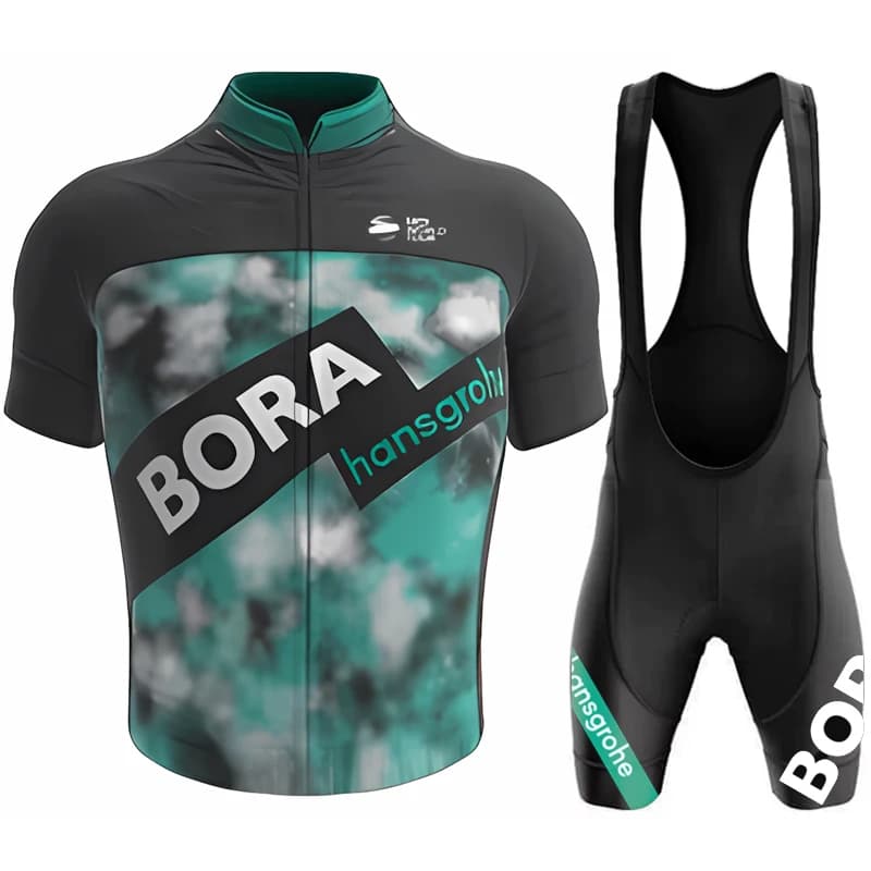 Completo da Ciclismo Uomo: Maglia e Pantaloncini UCI BORA ALPECIN, Abbigliamento Bici MTB, Tuta Sportiva Uomo, Maglietta e Pantaloni con Gel