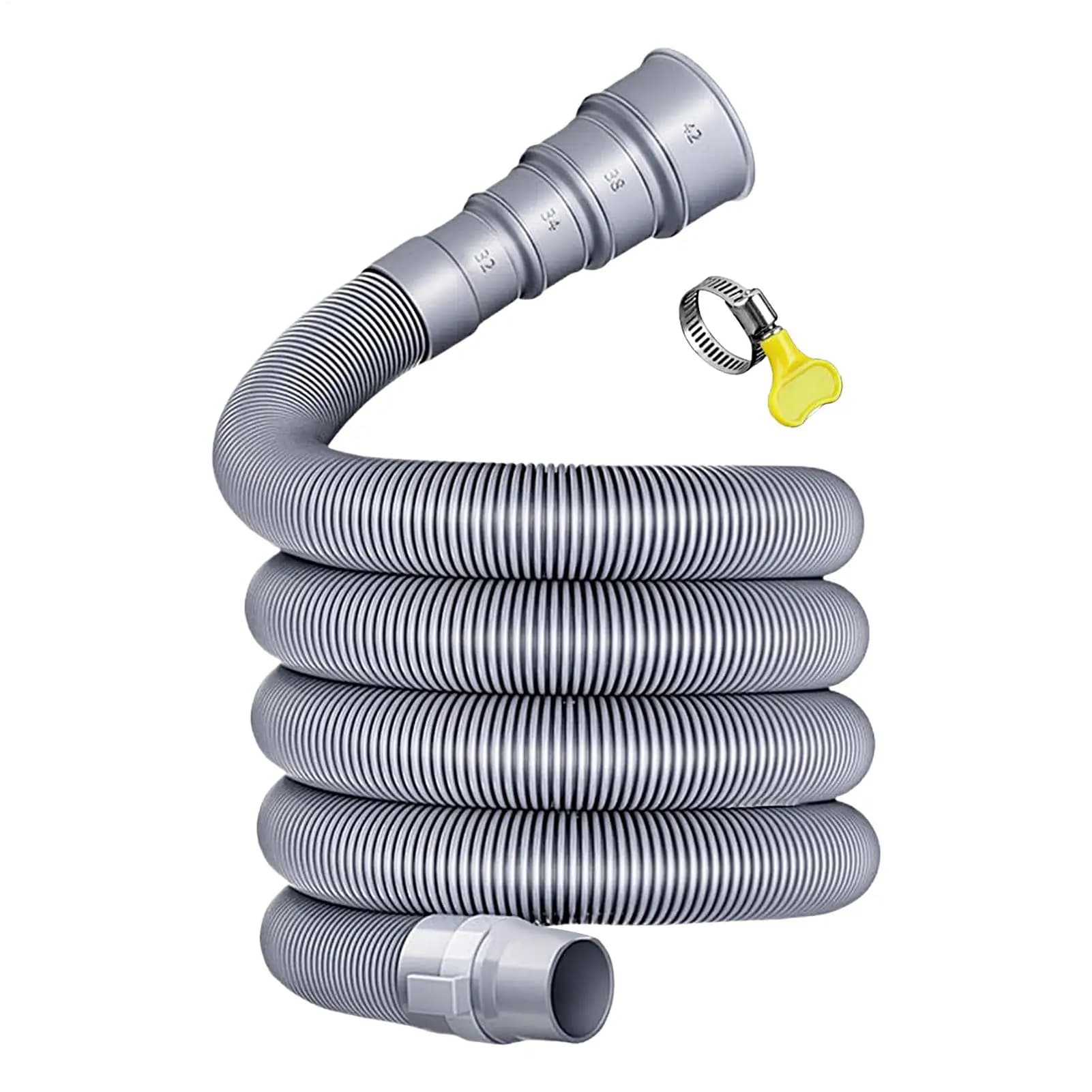 Kit Tubo Flessibile per Scarico Roulotte 3/4/5m, Tubo Flessibile Pieghevole per Scarico RV con Adattatore Regolabile e Morsetto, Tubo RV Antiperdita, Accessori per Camper