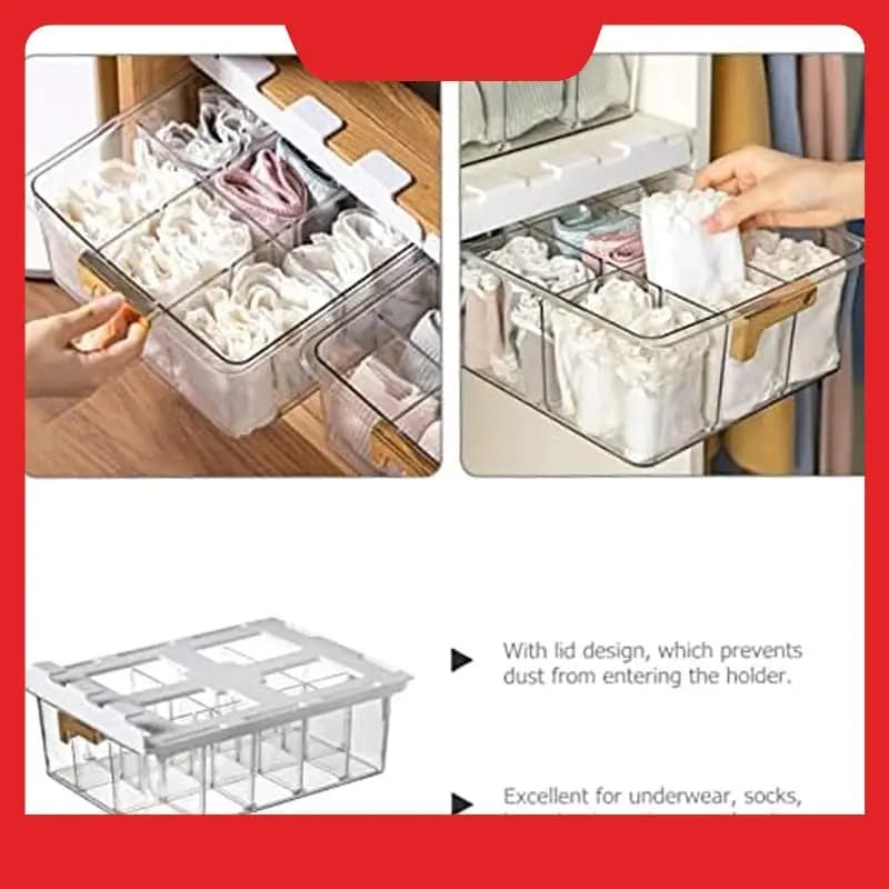 Storage box for underwear Storage box for underwear PET storage compartment for sock socks Socket under the table Intimate