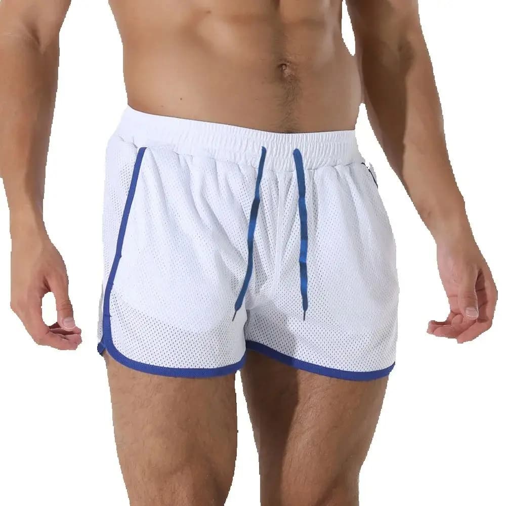 Pantaloncini sportivi estivi da uomo in rete, pantaloni da basket casual traspiranti monostrato, pantaloncini da casa e da spiaggia da uomo ad asciugatura rapida.