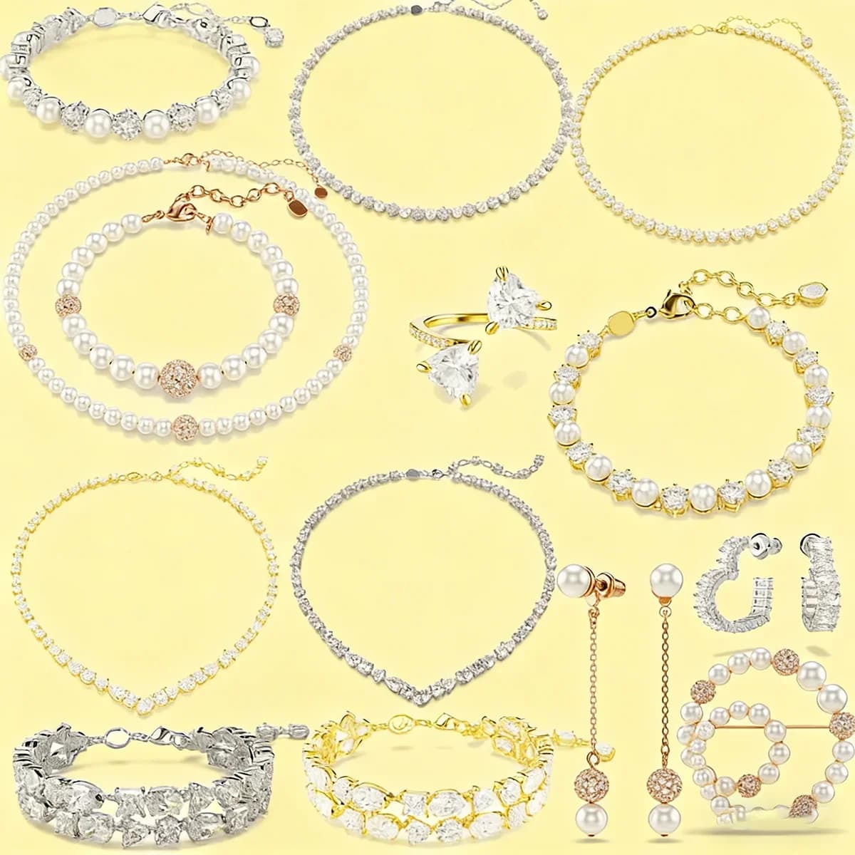 Original Gold Series Exquisite Jewelry Set 2026 Luxurious Pearl Necklace Earrings Bracelet Ring for Women Romantic Gift