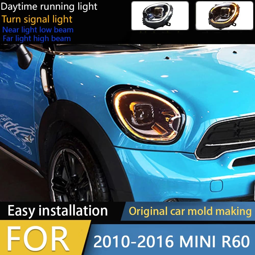 Accessori auto Lampada frontale per MINI R60 Faro LED 2010-2016 Countryman Faro Lente del proiettore DRL LED Segnale abbagliante
