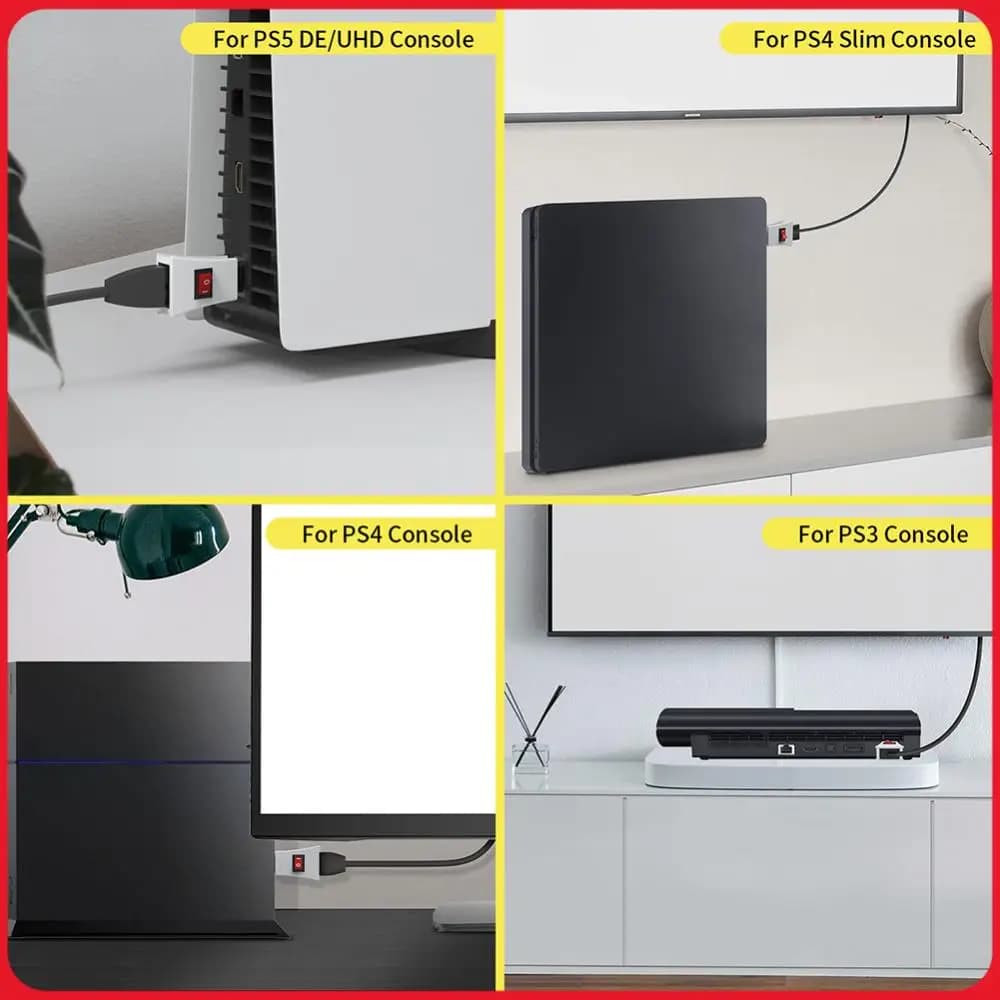 Adattatore per Pulsante di Protezione Interruttore, Dispositivo di Protezione da Interruzione di Corrente, Interruttore di Controllo Alimentazione per PS5/PS4/PS3/Xbox Series X
