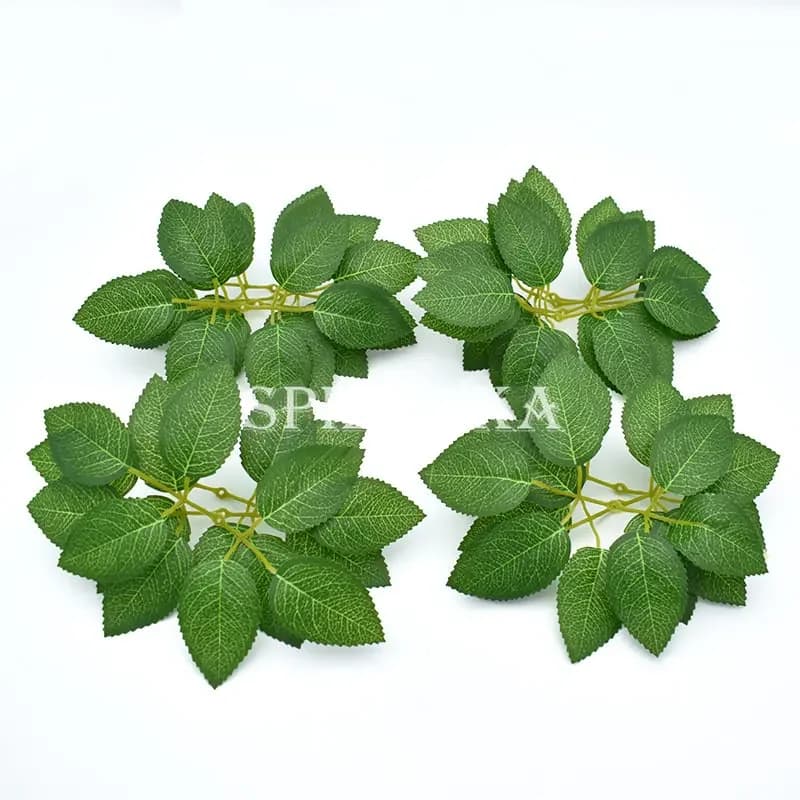 Spilewka 25 Pezzi Foglie di Rosa Artificiali, Decorazioni Natalizie per Casa e Esterni, Protezione UV, per Giardino, Muro, Matrimonio, Bouquet da Sposa, Fai da Te