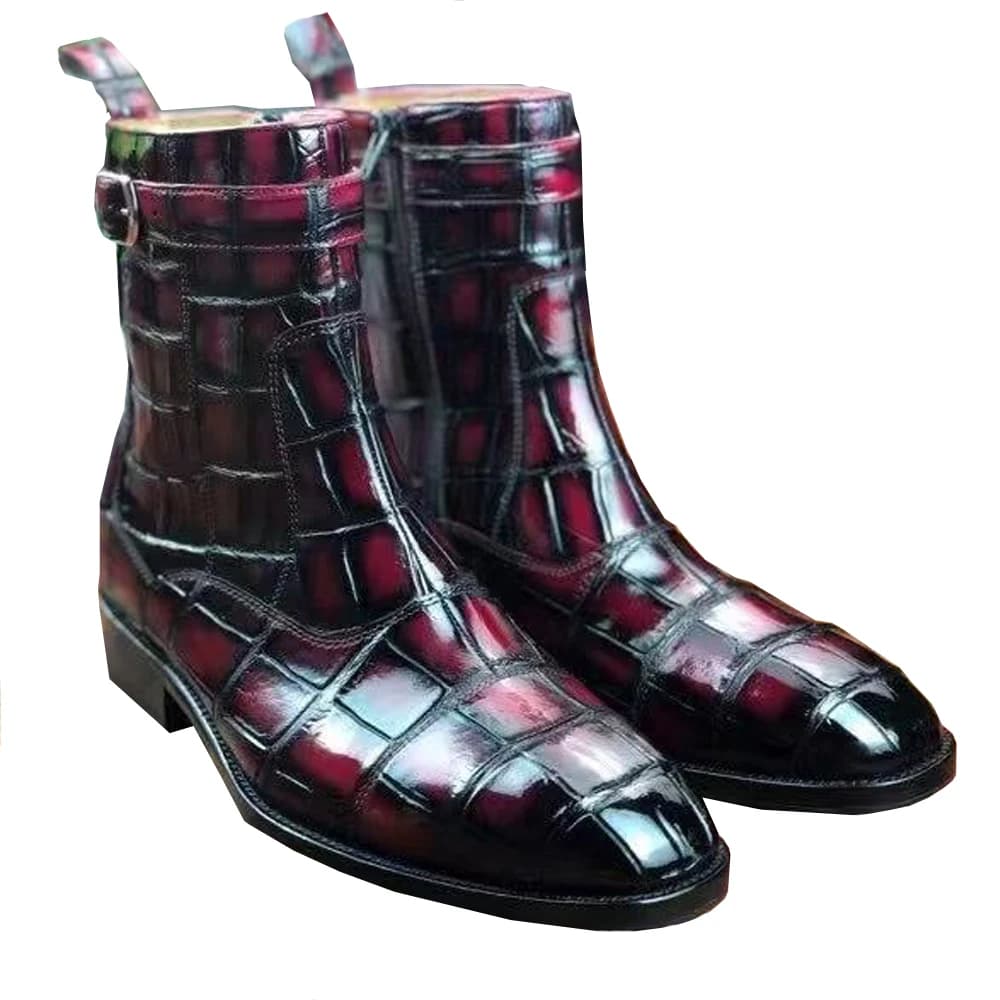 Nuovi arrivi Yingshang: Stivali da uomo in pelle di coccodrillo, scarpe invernali da uomo per riunioni, matrimoni, appuntamenti, ufficio e lavoro.