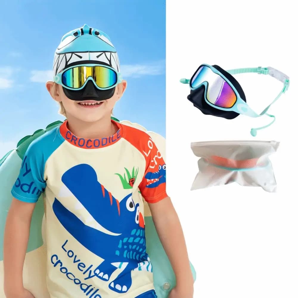 Anti-UV Wide View Swim Goggles UV Protection Anti-Fog Swimming Goggles Silicone Large Frame Diving Goggles Outdoor Swimming