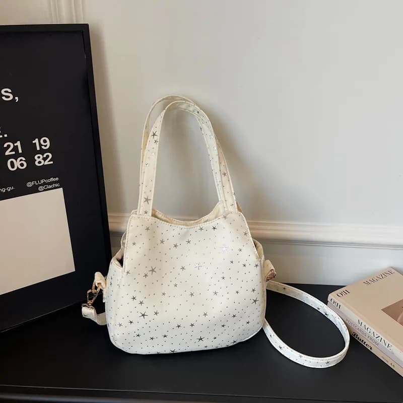 Borsa a Tracolla Minimalista Personalizzata per Donne, Nuova Moda con Stampa a Stelle, Versatile e Capiente Borsa Sottobraccia