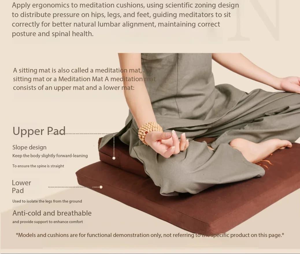 Suzhou Embroidery Lotus Meditation Mat Extra Thick Cushion Large Anti-slip Household Pad Yoga Prayer Kneeling Floor Mat