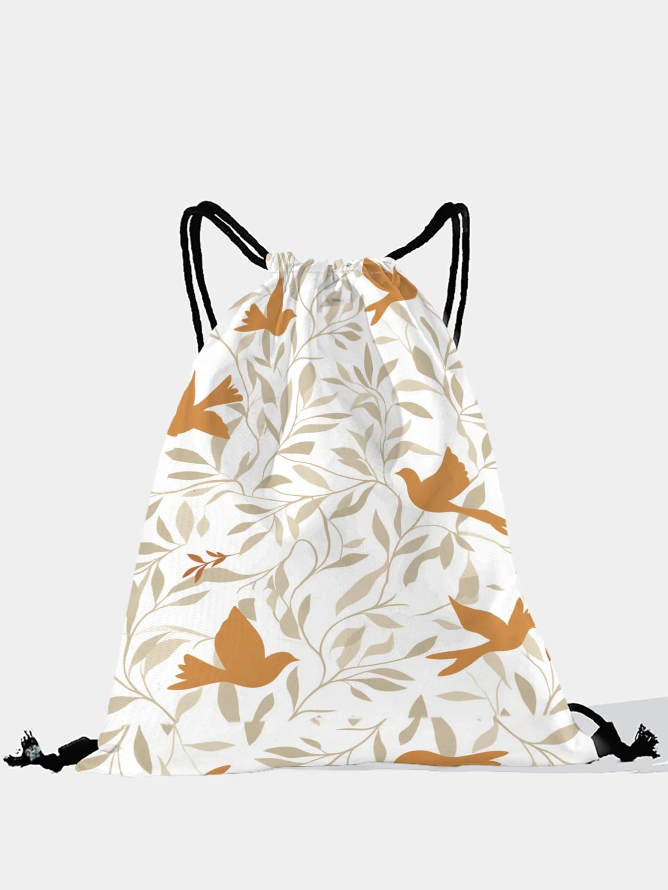 Zaino con coulisse con stampa di uccelli, borsa sportiva leggera per palestra, yoga, viaggi, scuola, shopping e pendolarismo quotidiano