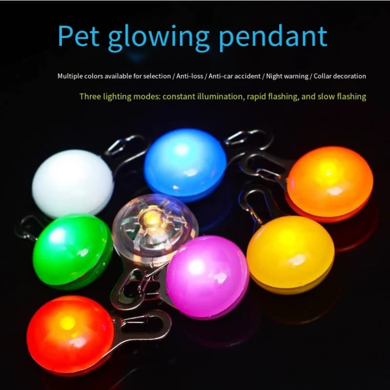 1pcs LED anti-loss dog collar luminous pendant pet leash luminous accessory shiny necklace nighttime safety decoration item