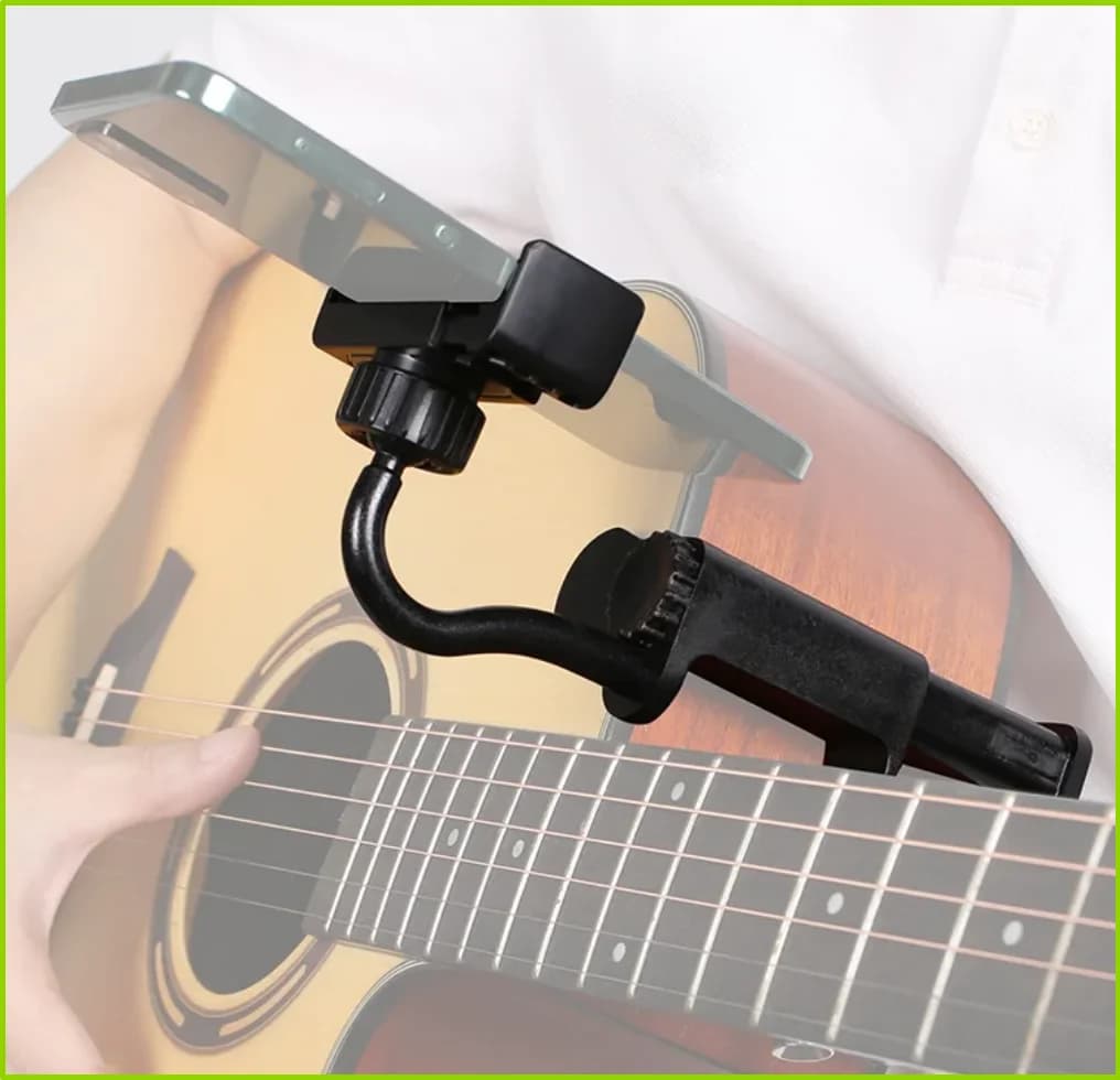 Classical Guitar Phone Holder - Adjustable & Rotatable Guitar Mount for Guitars/Ukulele Universal Smartphone Compatibility