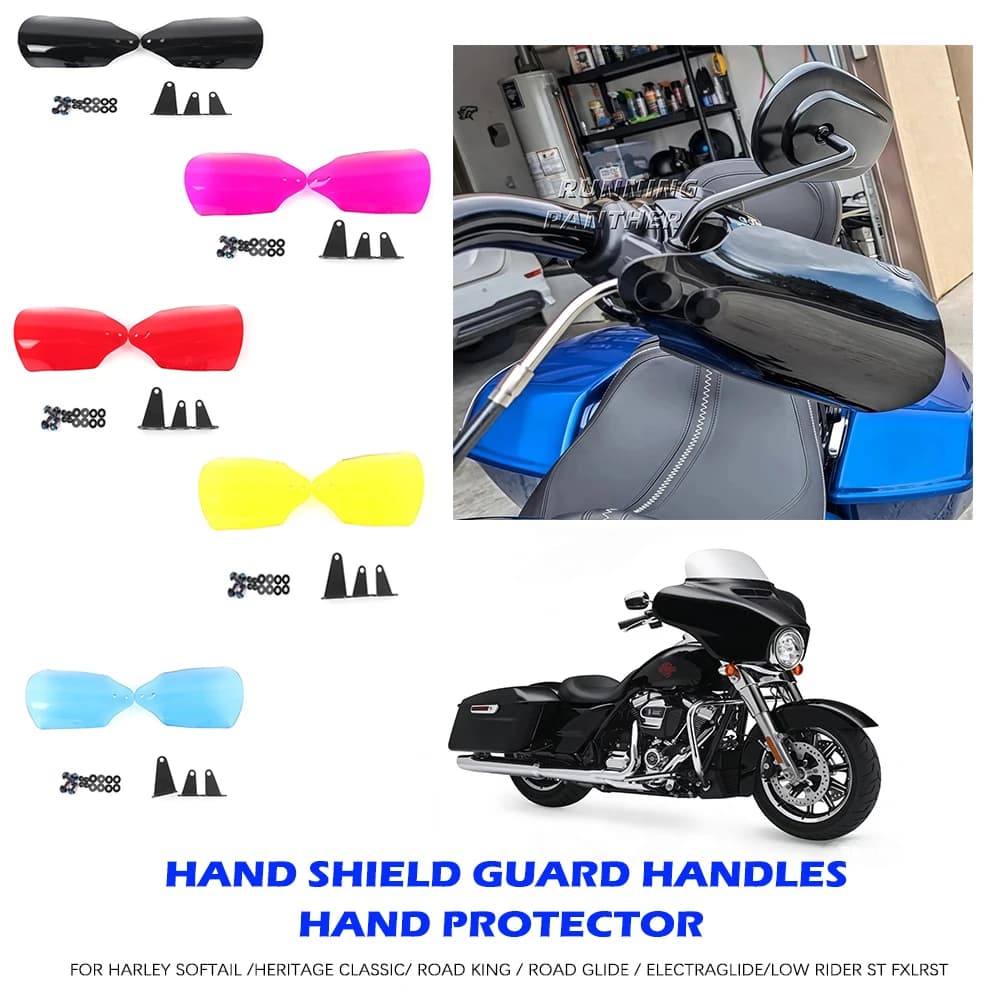 Paramani Moto Protettivi per Manubrio, Scudo Coprimano per Harley Touring Road Glide Electra Glide Road King 2018-2022