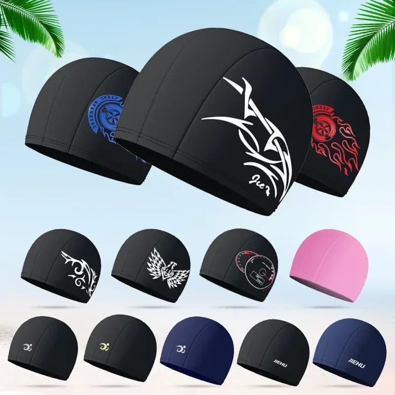 Women's Swim Head Long Hair Waterproof Pool Head Ear Protection Unisex Elastic Sub Hat Bathroom Accessories