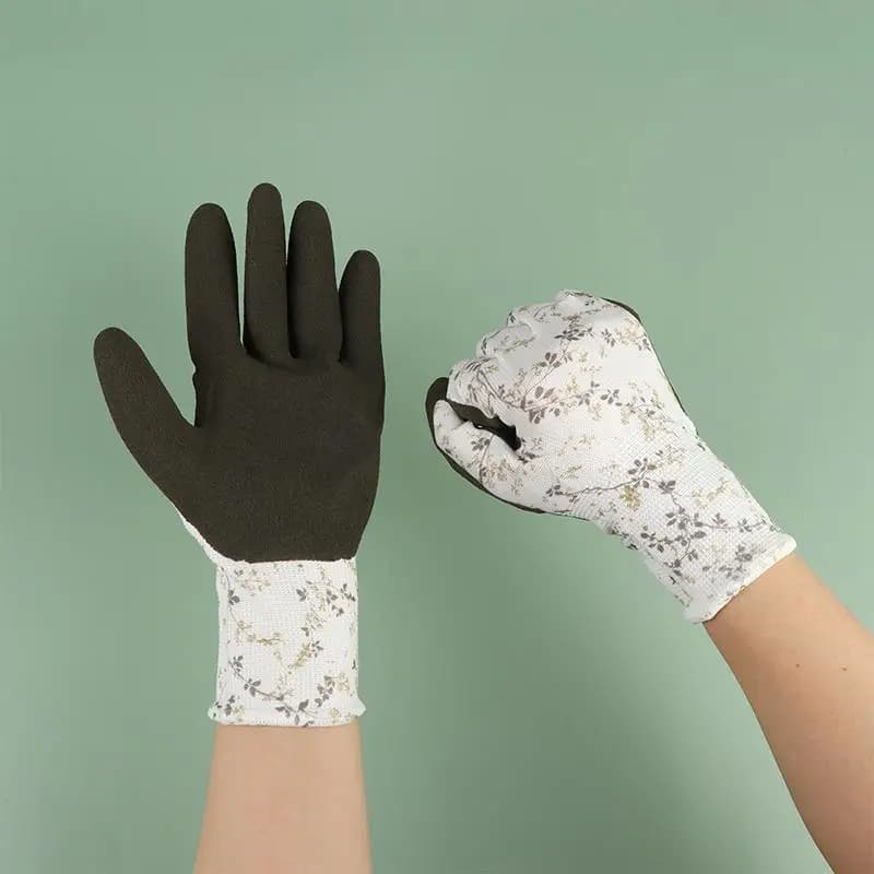 1 paio di guanti da giardinaggio traspiranti per uso domestico, confezione da 2, rivestiti in lattice, resistenti alle perforazioni, per diserbo in giardino, lavori domestici all'aperto e in cortile