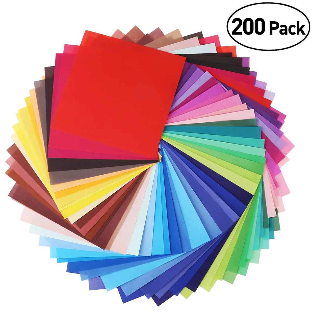 200 Sheets 6 Inch Square Bright Colored Origami Paper for Art Projects Double Sided Crease Holding No Curl Edge Perfect Gift